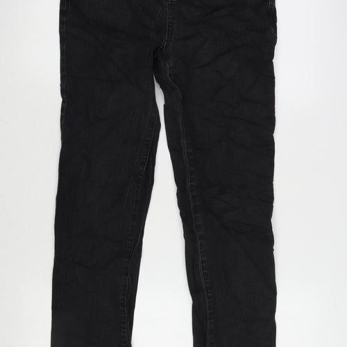 TU Womens Grey Cotton Blend Straight Jeans Size 10 L27 in Regular Zip