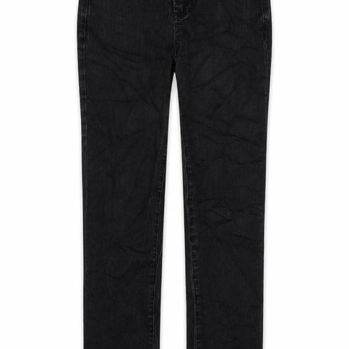 TU Womens Grey Cotton Blend Straight Jeans Size 10 L27 in Regular Zip