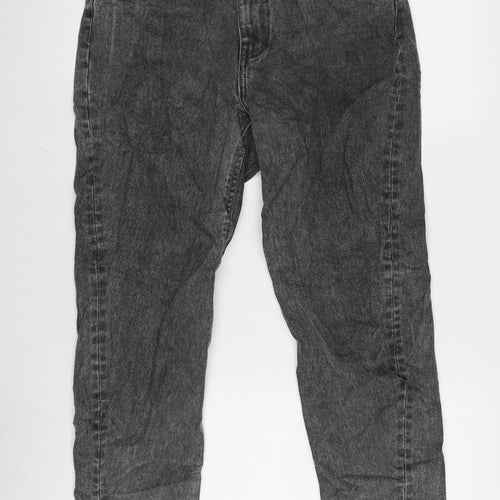 Denim Glassons Womens Grey Cotton Straight Jeans Size 8 L26 in Regular Zip