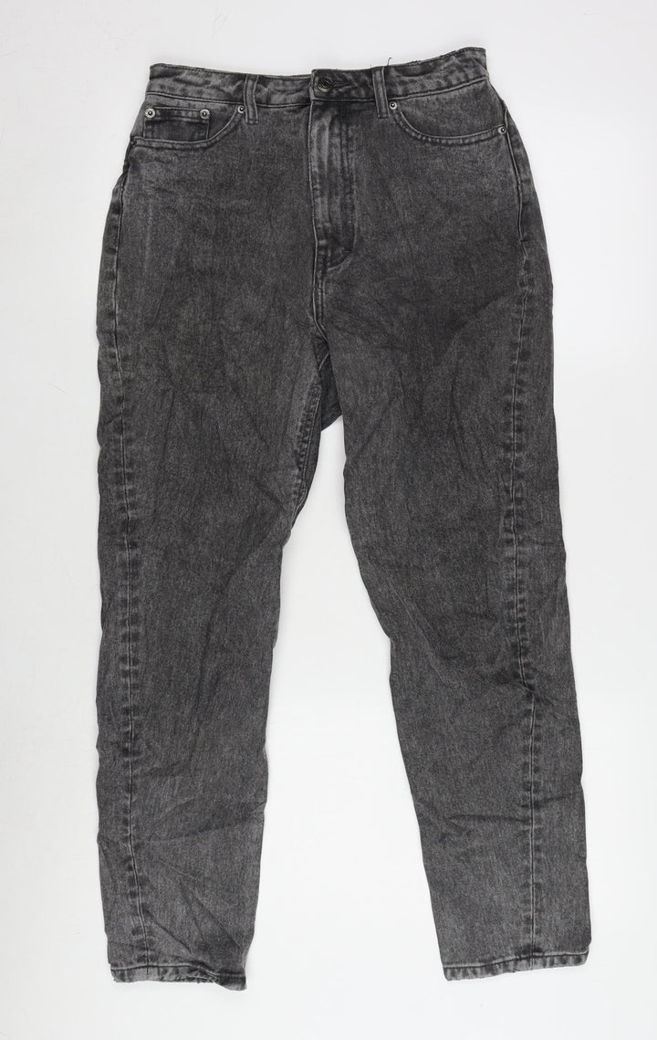Denim Glassons Womens Grey Cotton Straight Jeans Size 8 L26 in Regular Zip