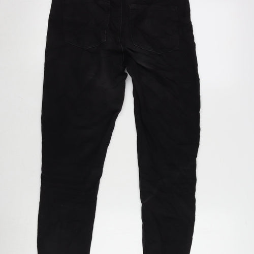 Monki Womens Black Cotton Blend Tapered Jeans Size 28 in L25 in Regular Zip
