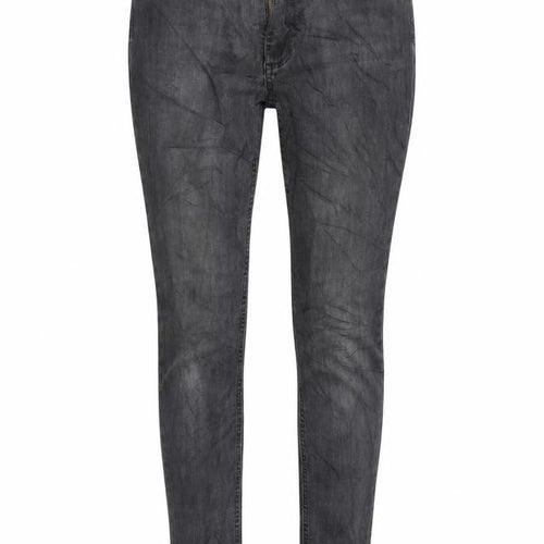 French Connection Womens Grey Cotton Blend Tapered Jeans Size 10 L28 in Regular Zip
