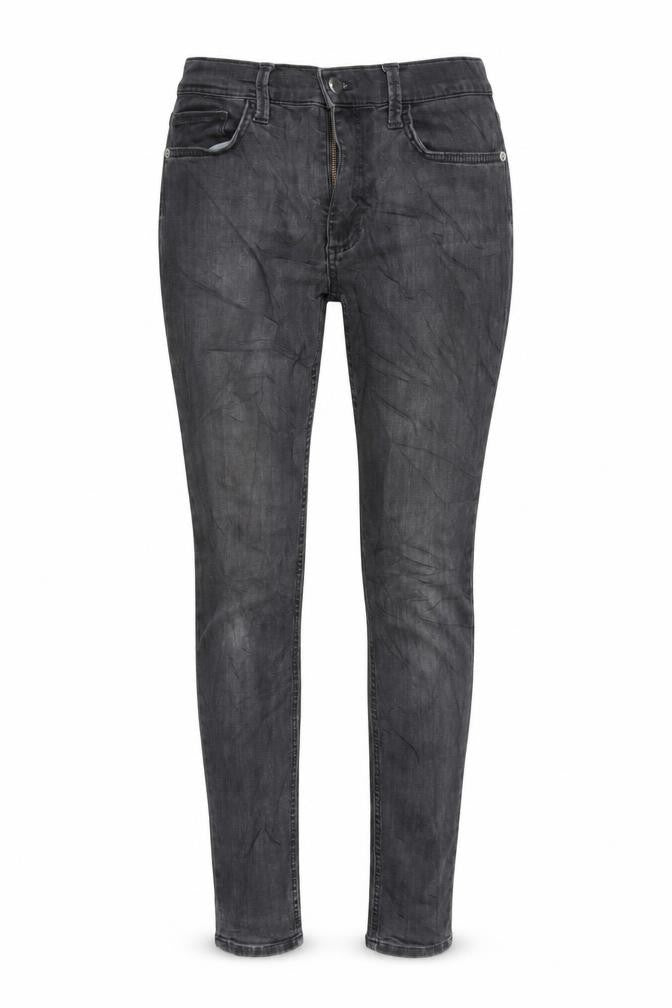 French Connection Womens Grey Cotton Blend Tapered Jeans Size 10 L28 in Regular Zip