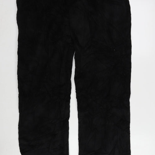 TU Mens Black Cotton Trousers Size 32 in L31 in Regular Zip