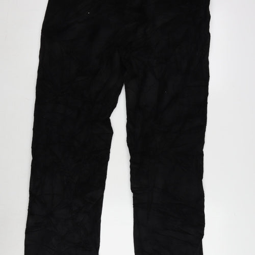 TU Mens Black Cotton Trousers Size 32 in L31 in Regular Zip