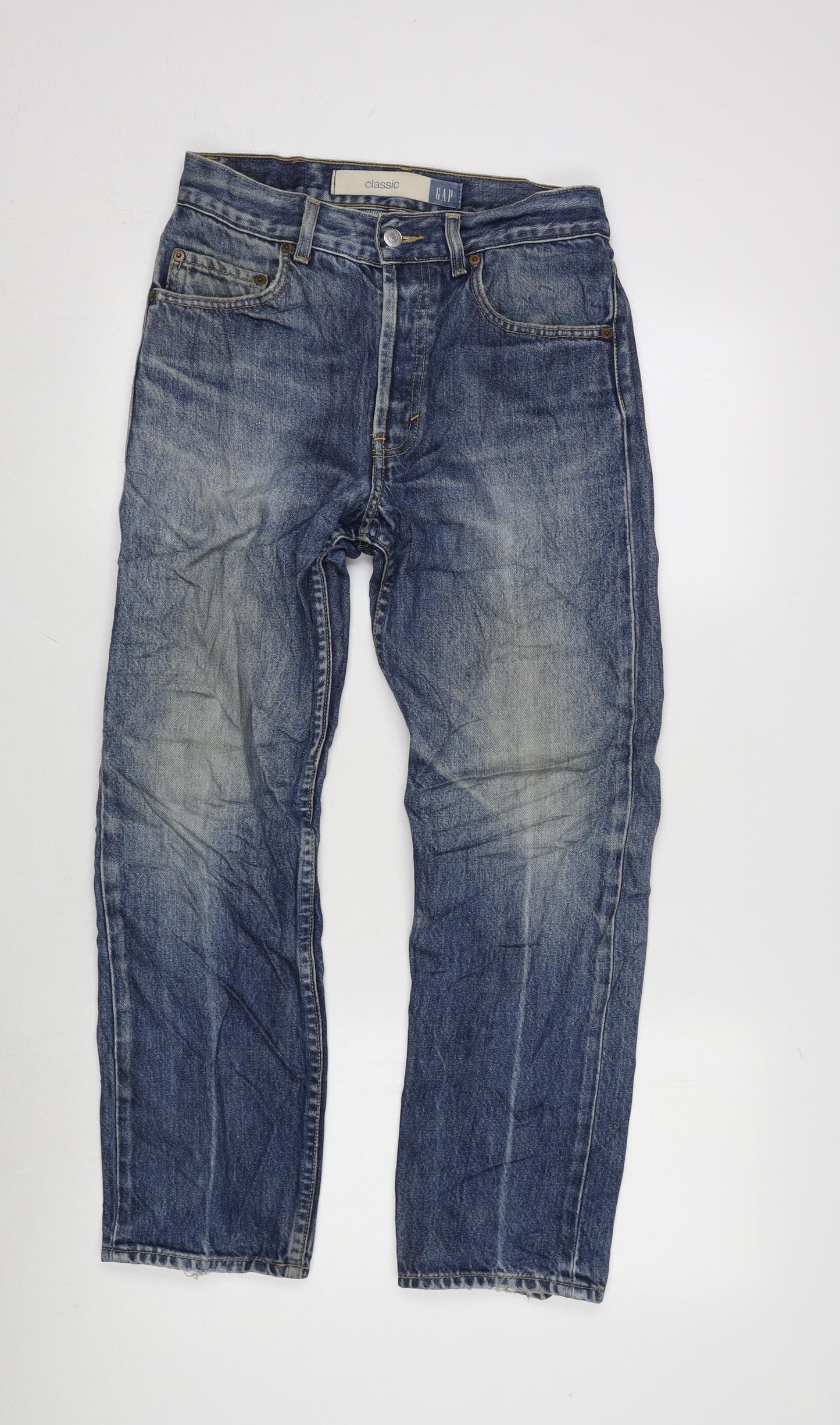 Gap Mens Blue Cotton Straight Jeans Size 38 in L26 in Regular Zip