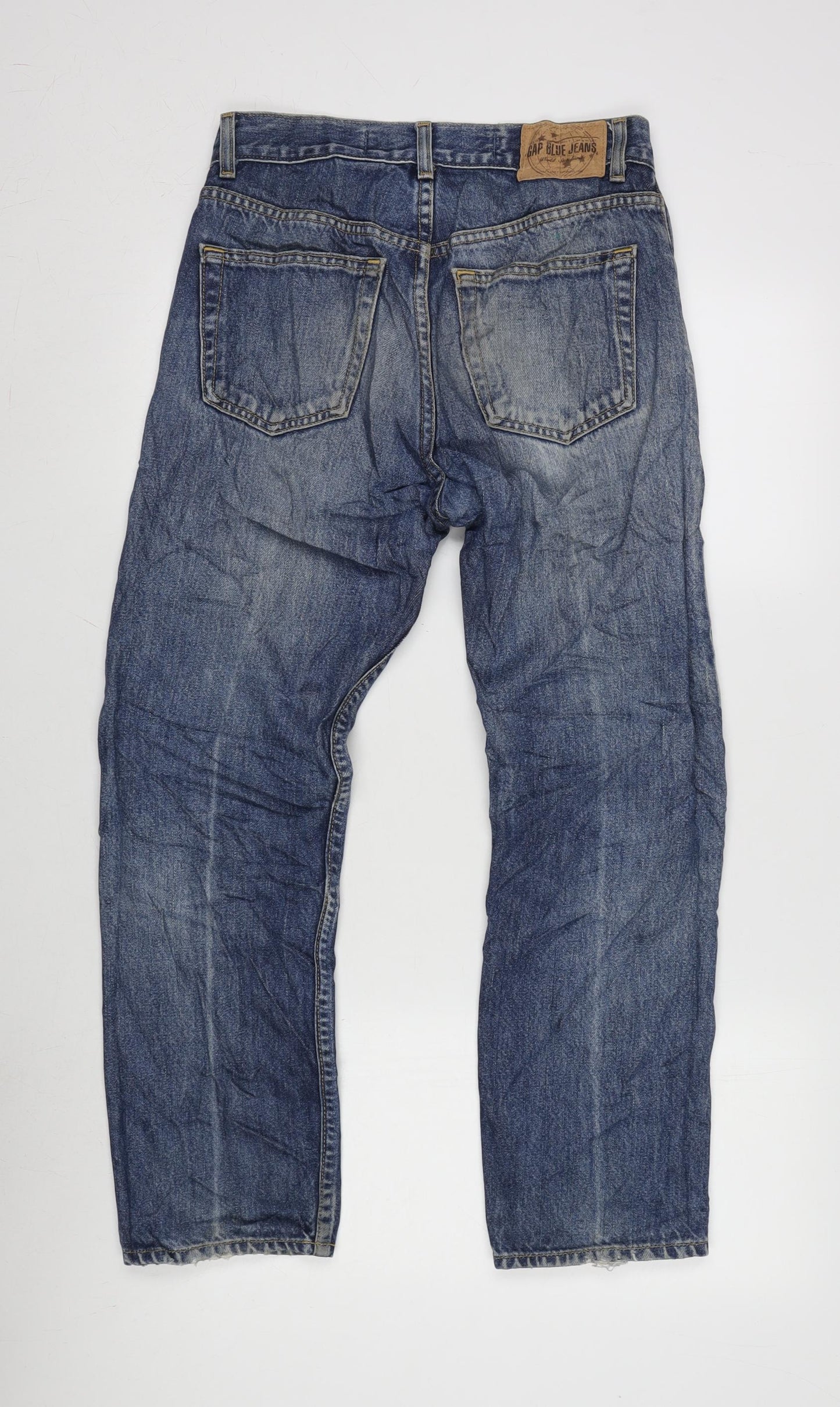 Gap Mens Blue Cotton Straight Jeans Size 38 in L26 in Regular Zip