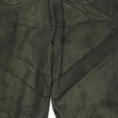 Marks and Spencer Womens Green Cotton Blend Bootcut Jeans Size 16 L28 in Regular Zip
