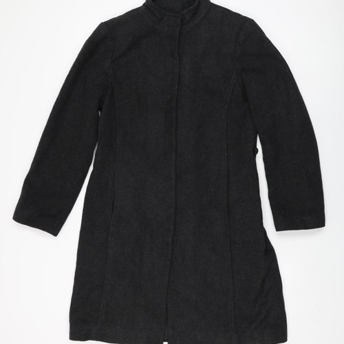 PCF Womens Black Overcoat Coat Size 10 Button