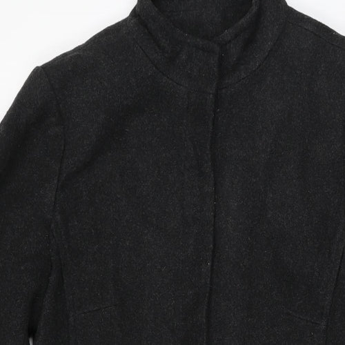 PCF Womens Black Overcoat Coat Size 10 Button