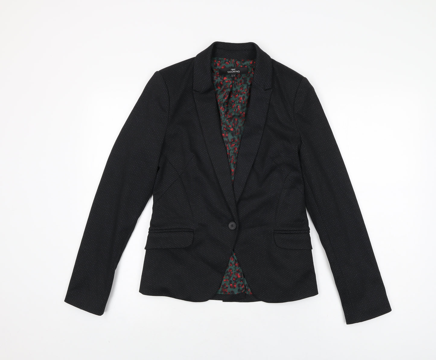 NEXT Womens Black Polyester Jacket Suit Jacket Size 8