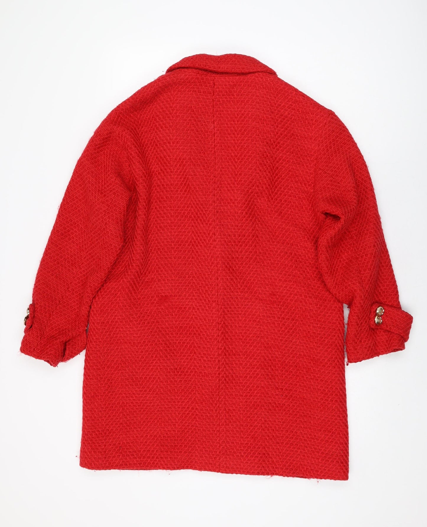 Zara Womens Red Overcoat Coat Size M Button