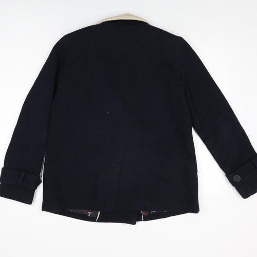 Henry Holland Womens Blue Overcoat Coat Size 12 Button