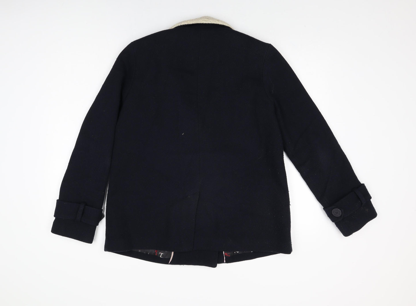 Henry Holland Womens Blue Overcoat Coat Size 12 Button