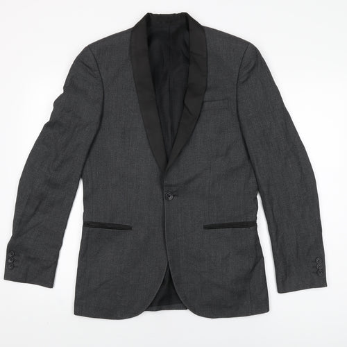 NEXT Mens Grey Polyester Jacket Suit Jacket Size 36 Regular