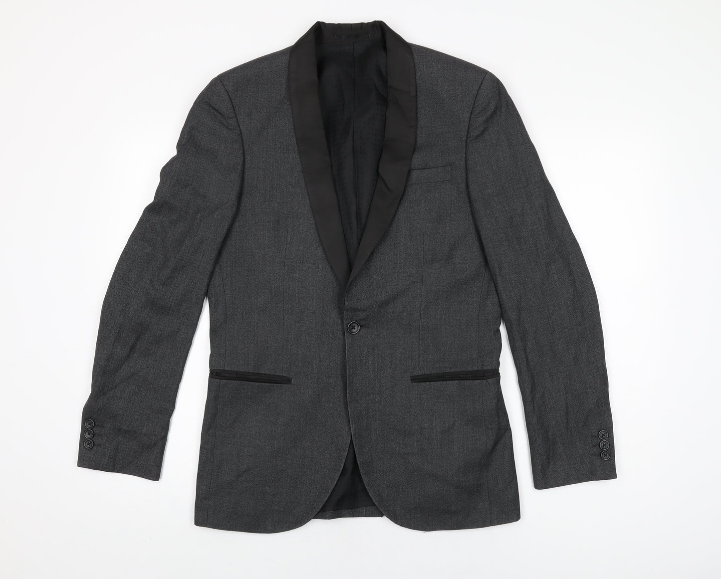 NEXT Mens Grey Polyester Jacket Suit Jacket Size 36 Regular