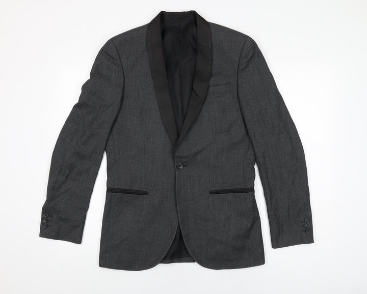 NEXT Mens Grey Polyester Jacket Suit Jacket Size 36 Regular