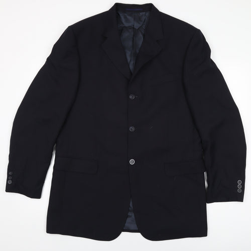 Tom English Mens Black Wool Jacket Suit Jacket Size 42 Regular