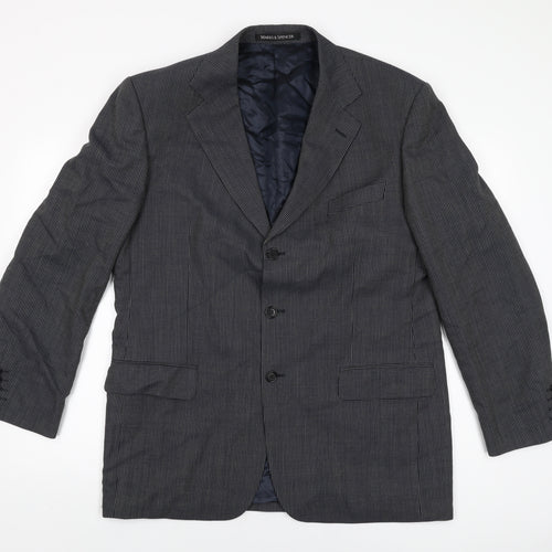 Marks and Spencer Mens Grey Wool Jacket Suit Jacket Size 42 Regular