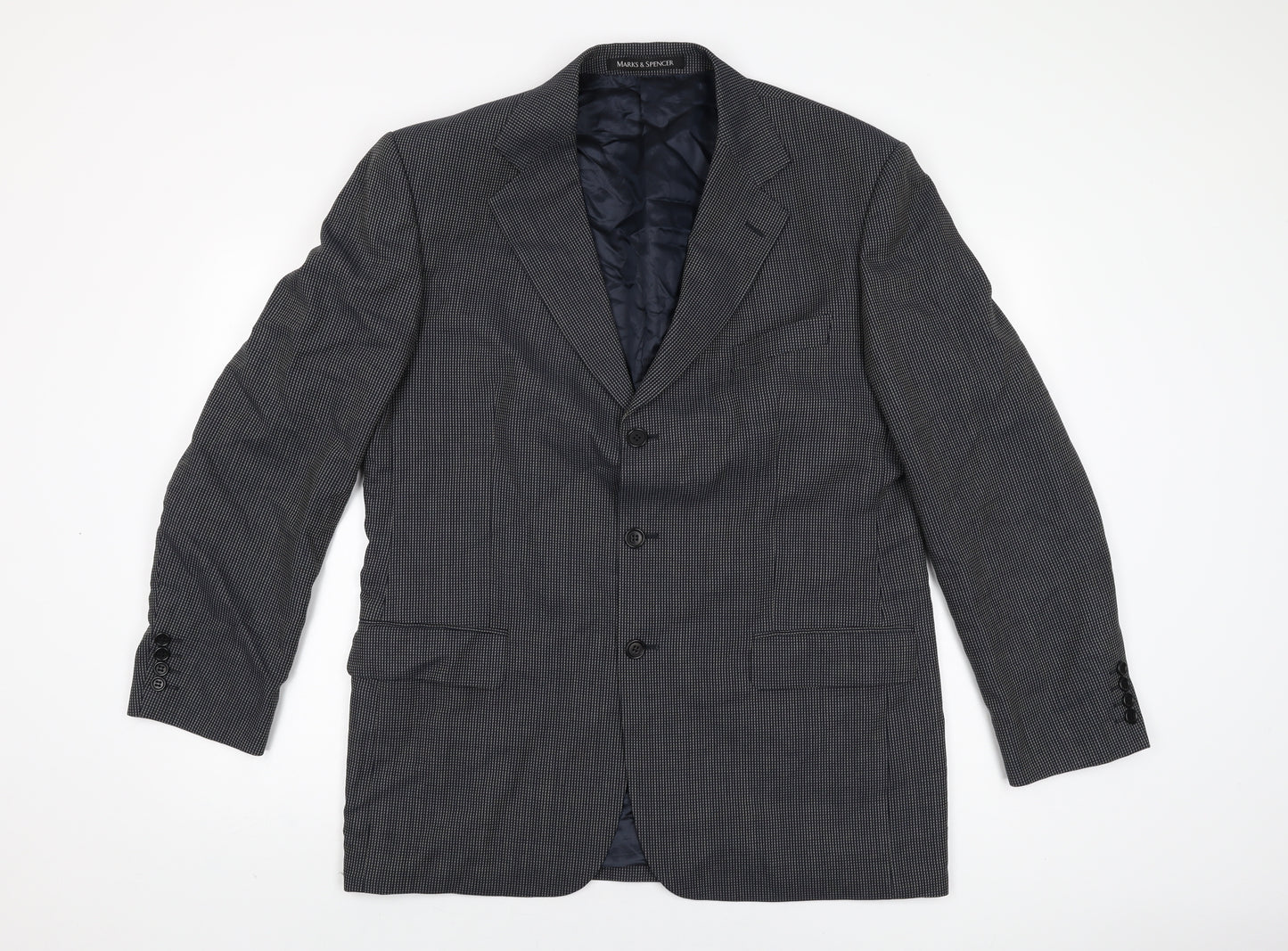 Marks and Spencer Mens Grey Wool Jacket Suit Jacket Size 42 Regular