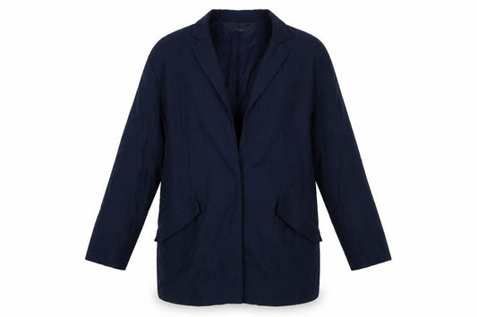 Front view of Mango women’s blue jacket, size S, button