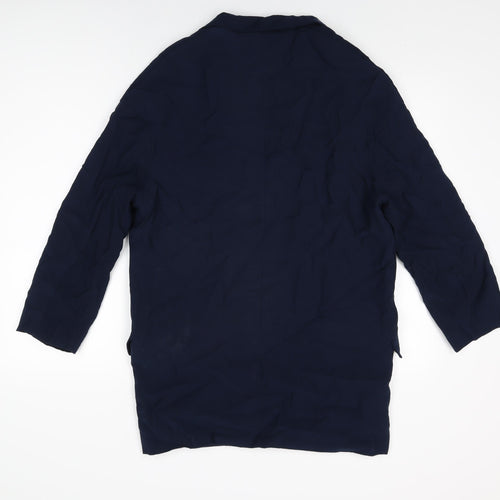 Mango Womens Blue Jacket Size S Button