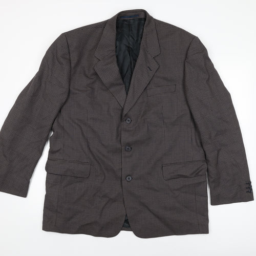 Principles Mens Brown Geometric Wool Jacket Suit Jacket Size 44 Regular