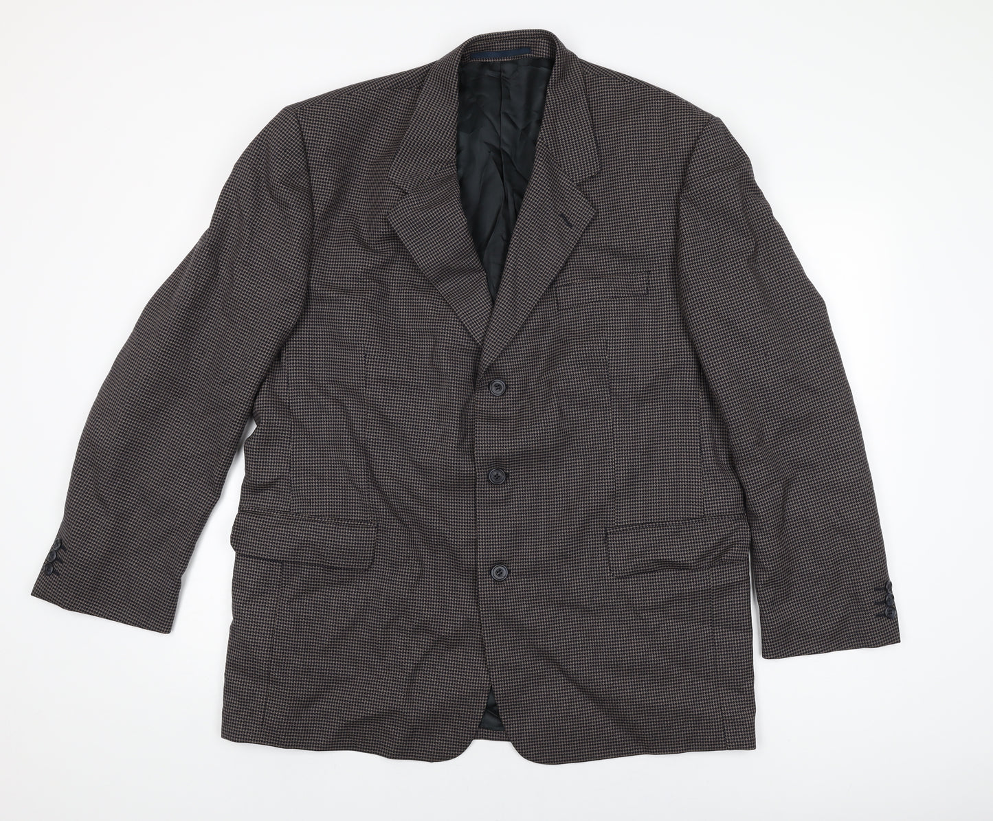 Principles Mens Brown Geometric Wool Jacket Suit Jacket Size 44 Regular