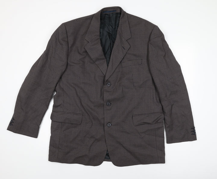 Principles Mens Brown Geometric Wool Jacket Suit Jacket Size 44 Regular