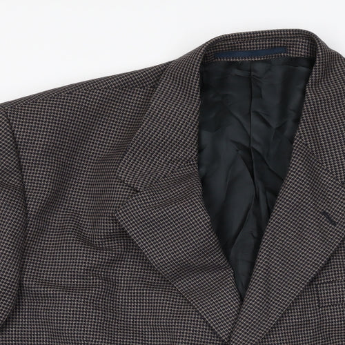 Principles Mens Brown Geometric Wool Jacket Suit Jacket Size 44 Regular