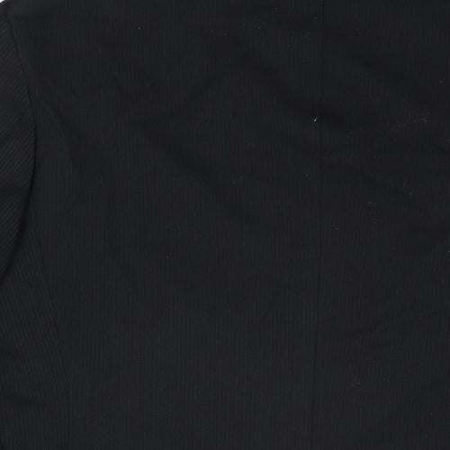 Equity Mens Black Striped Polyester Jacket Suit Jacket Size 38 Regular