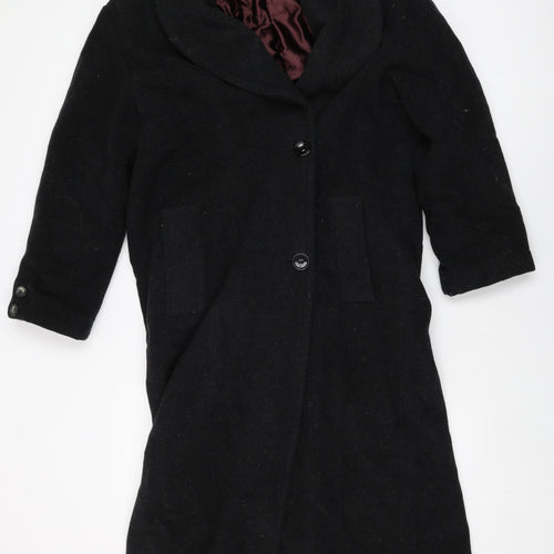 Principles Mens Black Overcoat Coat Size 38 Button