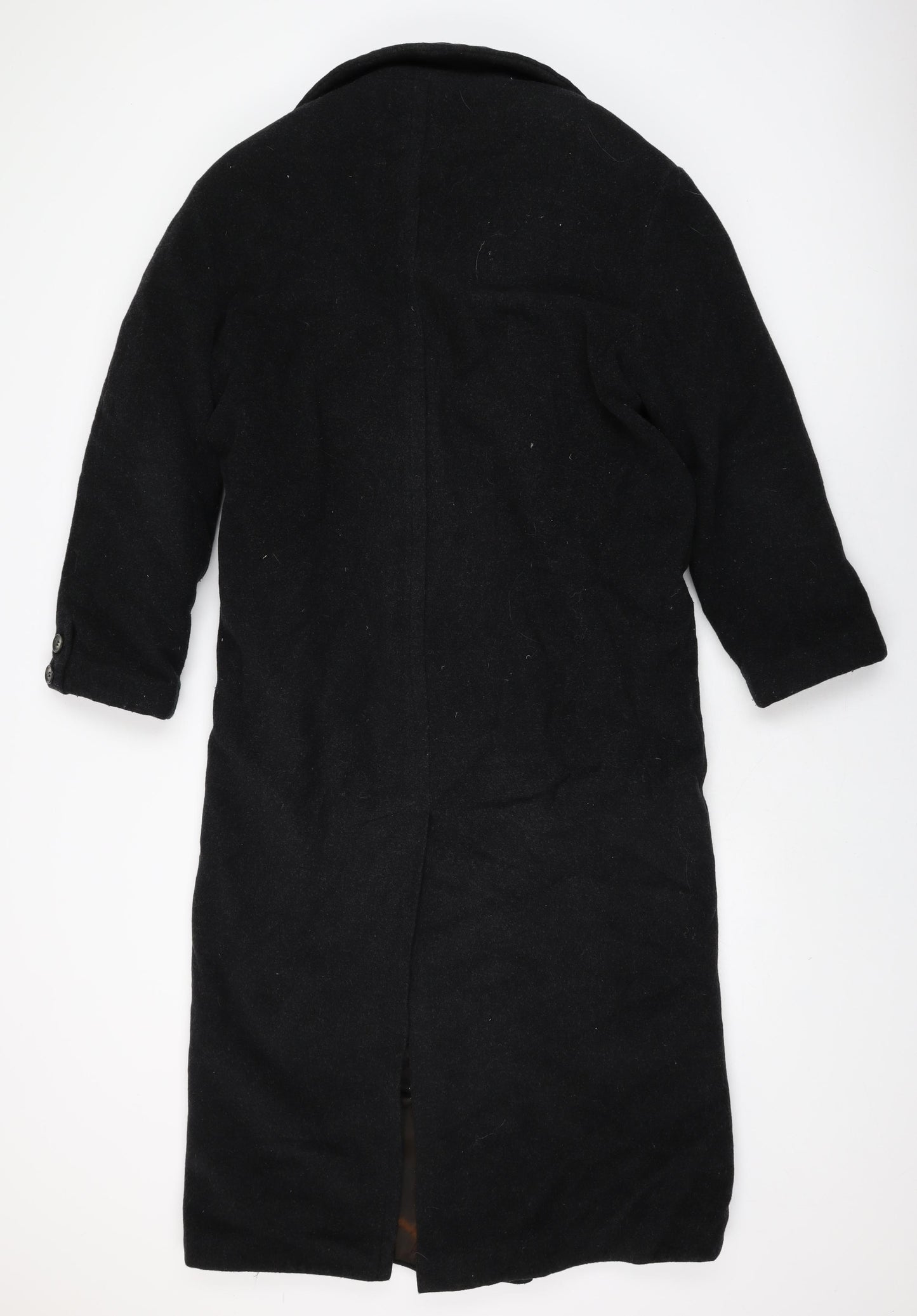 Principles Mens Black Overcoat Coat Size 38 Button
