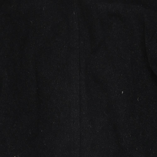 Principles Mens Black Overcoat Coat Size 38 Button