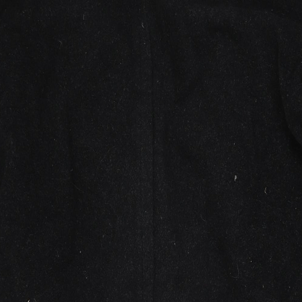 Principles Mens Black Overcoat Coat Size 38 Button