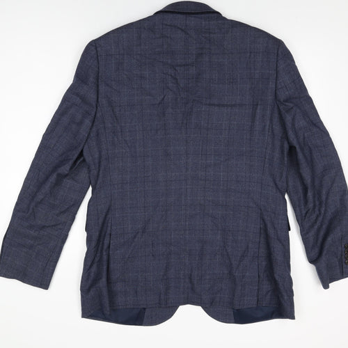 John Lewis Mens Blue Geometric Wool Jacket Suit Jacket Size 42 Regular