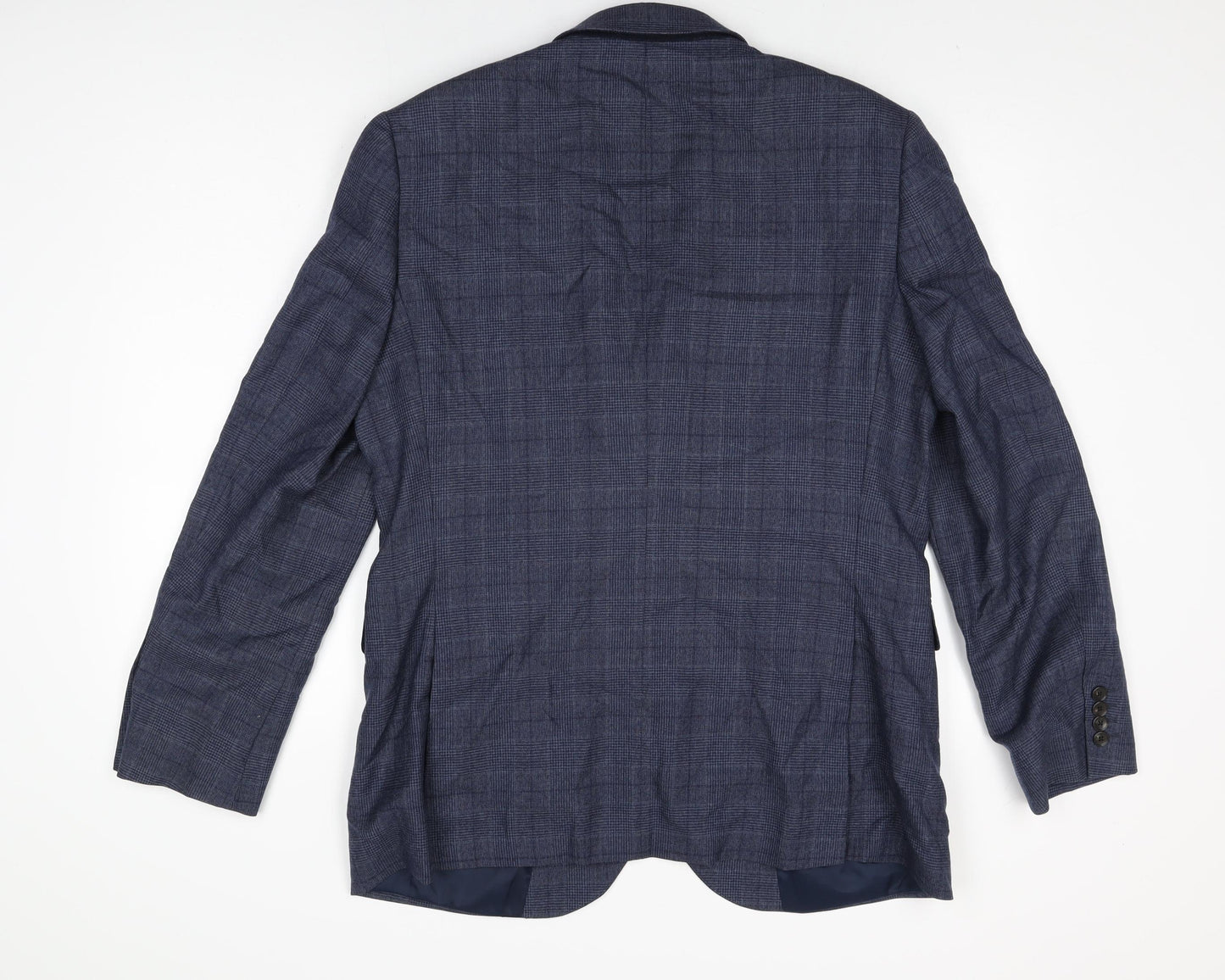 John Lewis Mens Blue Geometric Wool Jacket Suit Jacket Size 42 Regular