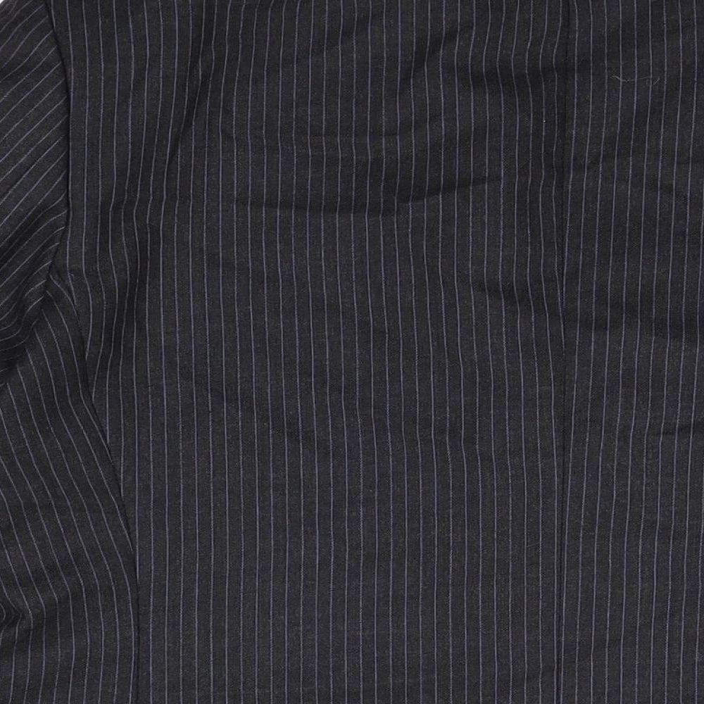 Marks and Spencer Mens Black Striped Wool Jacket Suit Jacket Size 42 Regular