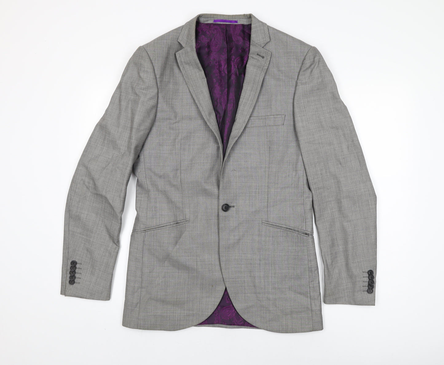 Taylor & Wright Mens Grey Polyester Jacket Suit Jacket Size 38 Regular