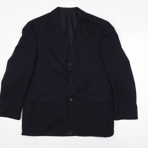 Burton Mens Blue Wool Jacket Suit Jacket Size 42 Regular