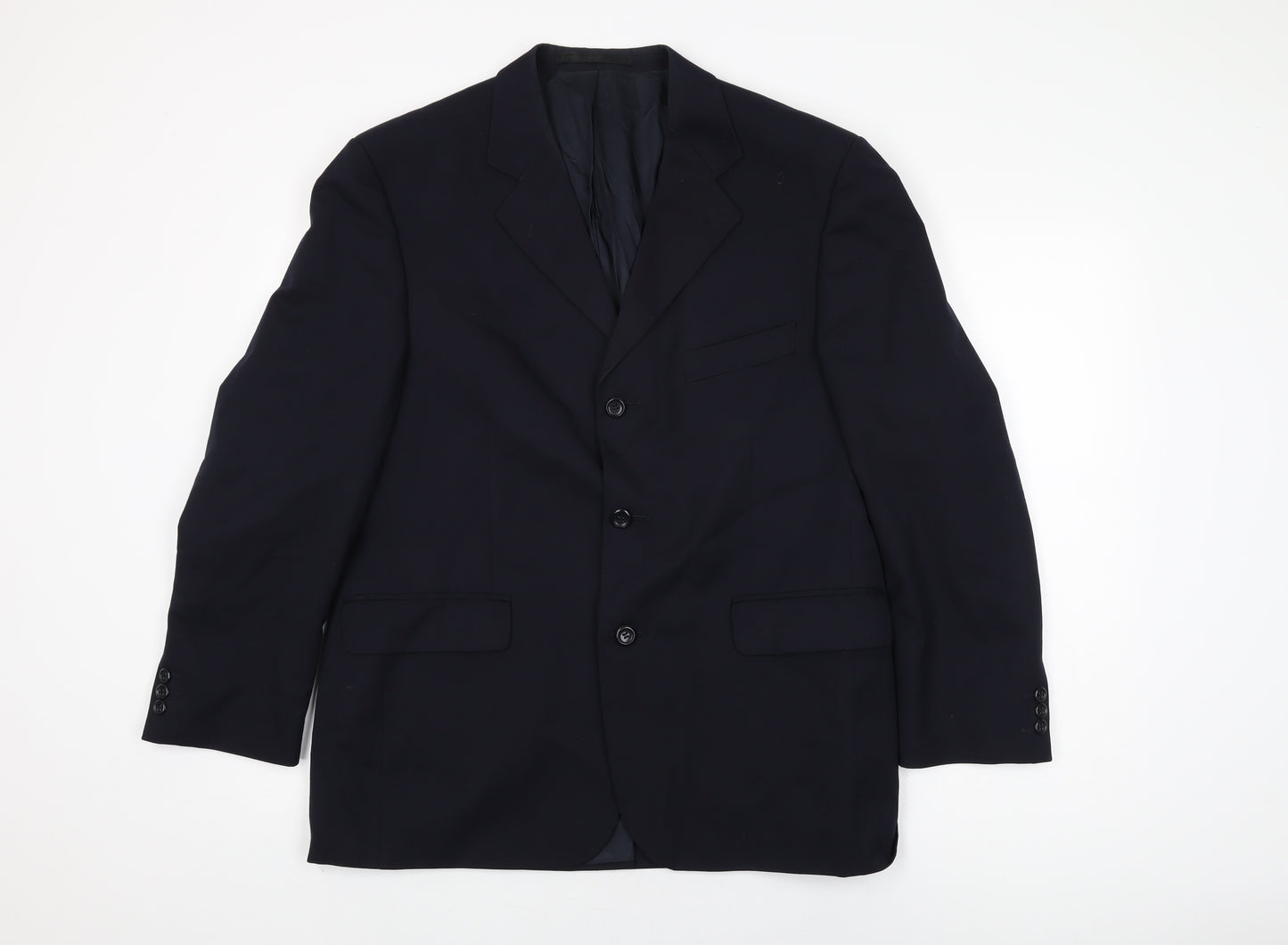 Burton Mens Blue Wool Jacket Suit Jacket Size 42 Regular