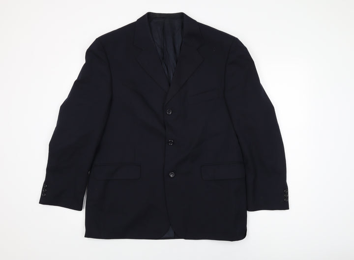 Burton Mens Blue Wool Jacket Suit Jacket Size 42 Regular