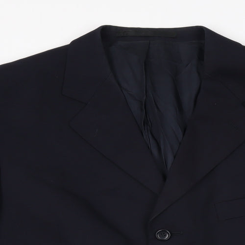 Burton Mens Blue Wool Jacket Suit Jacket Size 42 Regular
