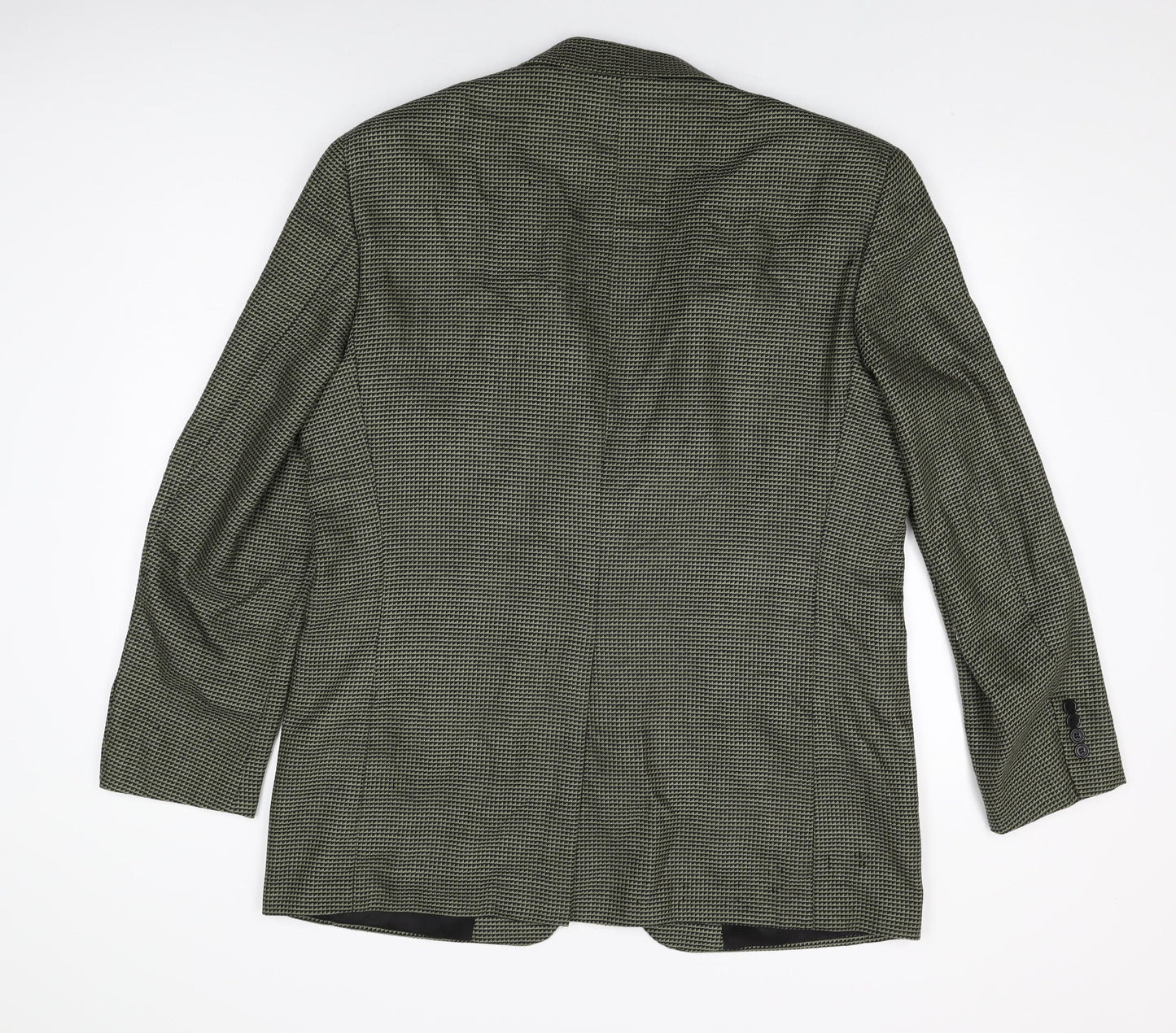 Christopher Hayes Mens Green Geometric Wool Jacket Suit Jacket Size 42 Regular