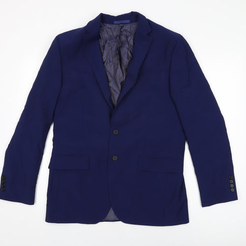 Marks and Spencer Mens Blue Wool Jacket Suit Jacket Size 40 Regular