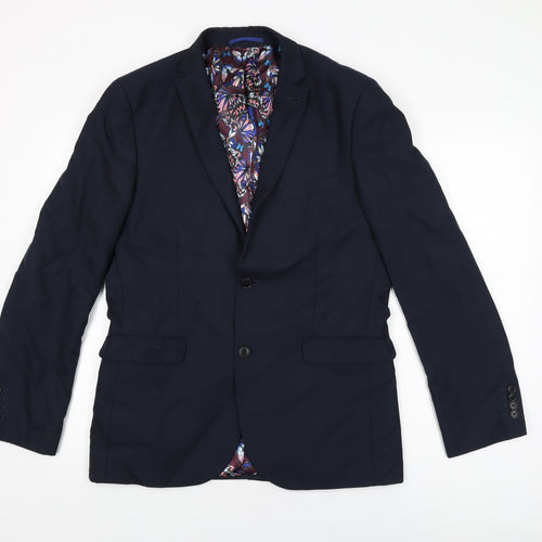 NEXT Mens Blue Polyester Jacket Suit Jacket Size 40 Regular
