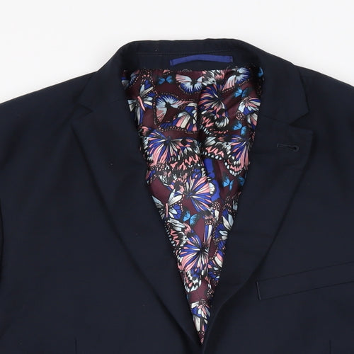 NEXT Mens Blue Polyester Jacket Suit Jacket Size 40 Regular