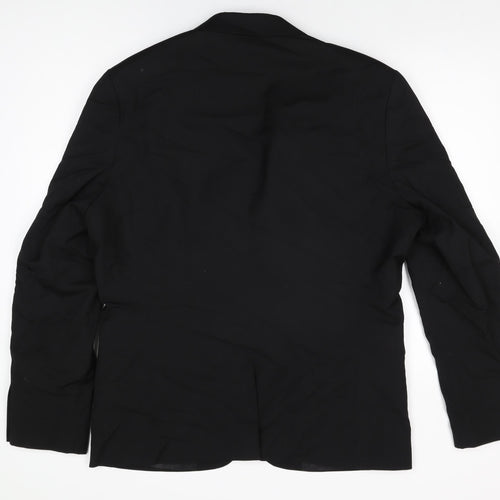 H&M Mens Black Polyester Jacket Suit Jacket Size 46 Regular