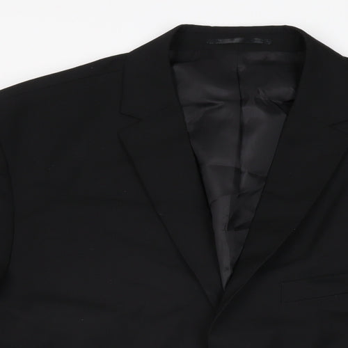 H&M Mens Black Polyester Jacket Suit Jacket Size 46 Regular