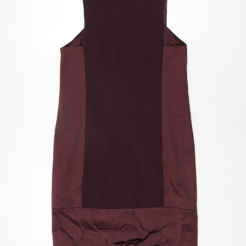 French Connection Womens Red Acetate Shift Size 8 Round Neck Zip